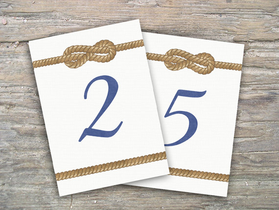 Nautical Table Numbers 1-20 : Diy Printable Decoration For Wedding Or Event