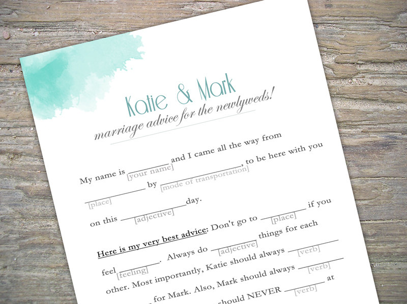 Printable Guestbook Alternative - Mad Libs