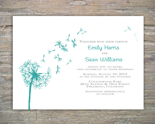 Dandelion Invitation - Printable Diy For Wedding Or Event