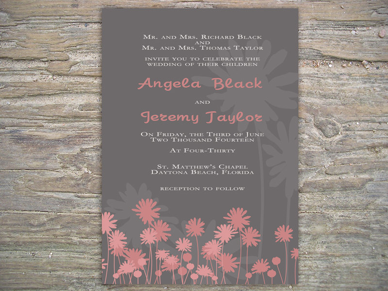 Floral Rustic Invitation -printable Diy For Wedding Or Event