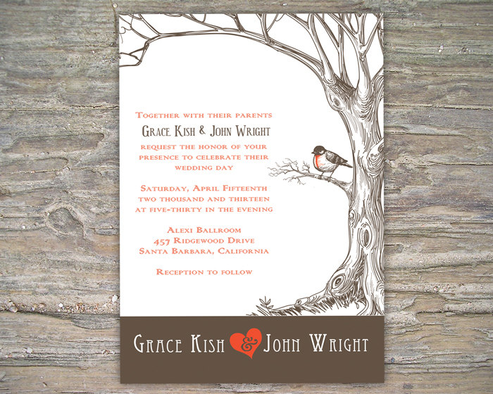 Rustic Tree Invitation Printable DIY For Wedding Or Event on Luulla