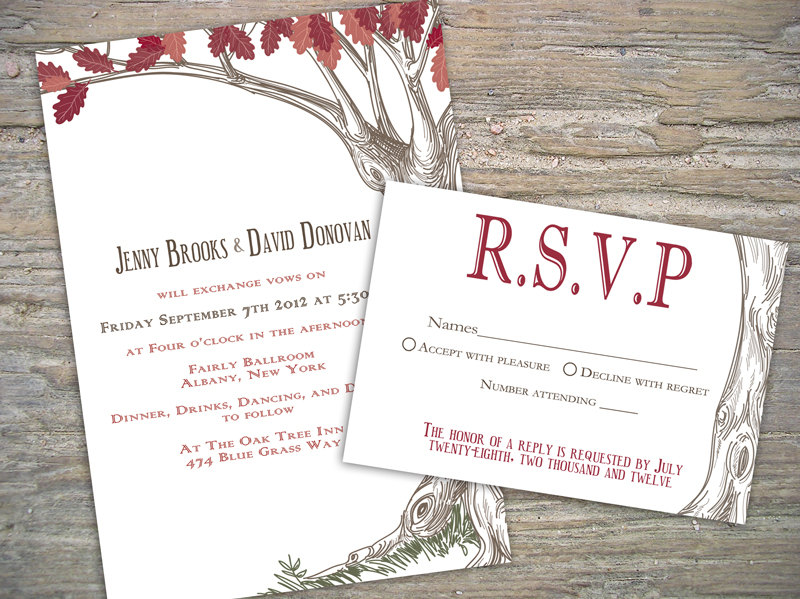 Autumn Rustic Tree Invitation - Printable Diy For Fall Wedding Or Event ...